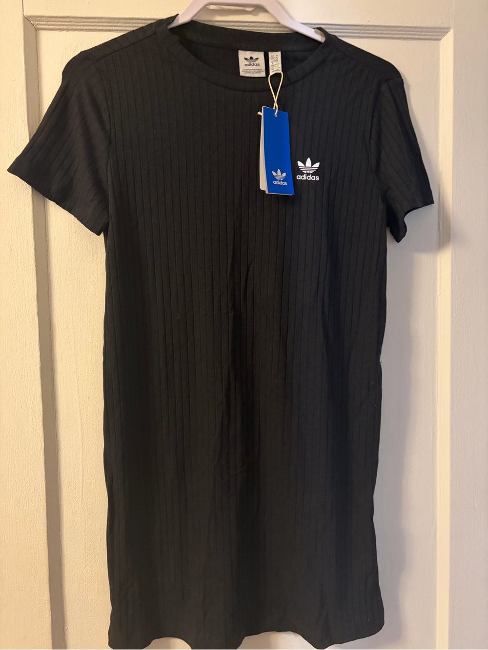 adidas Black Ribbed T‑Shirt Dress for Girls - Picture 3 of 3